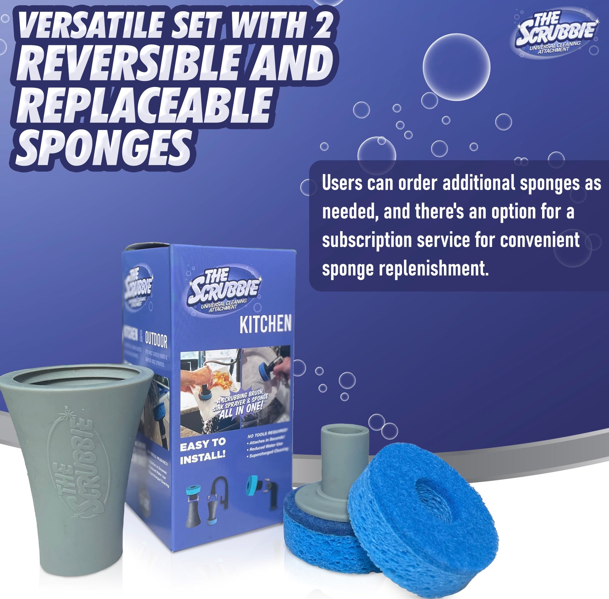 The Scrubbie + Scrubbie Mini and 2 Sponges